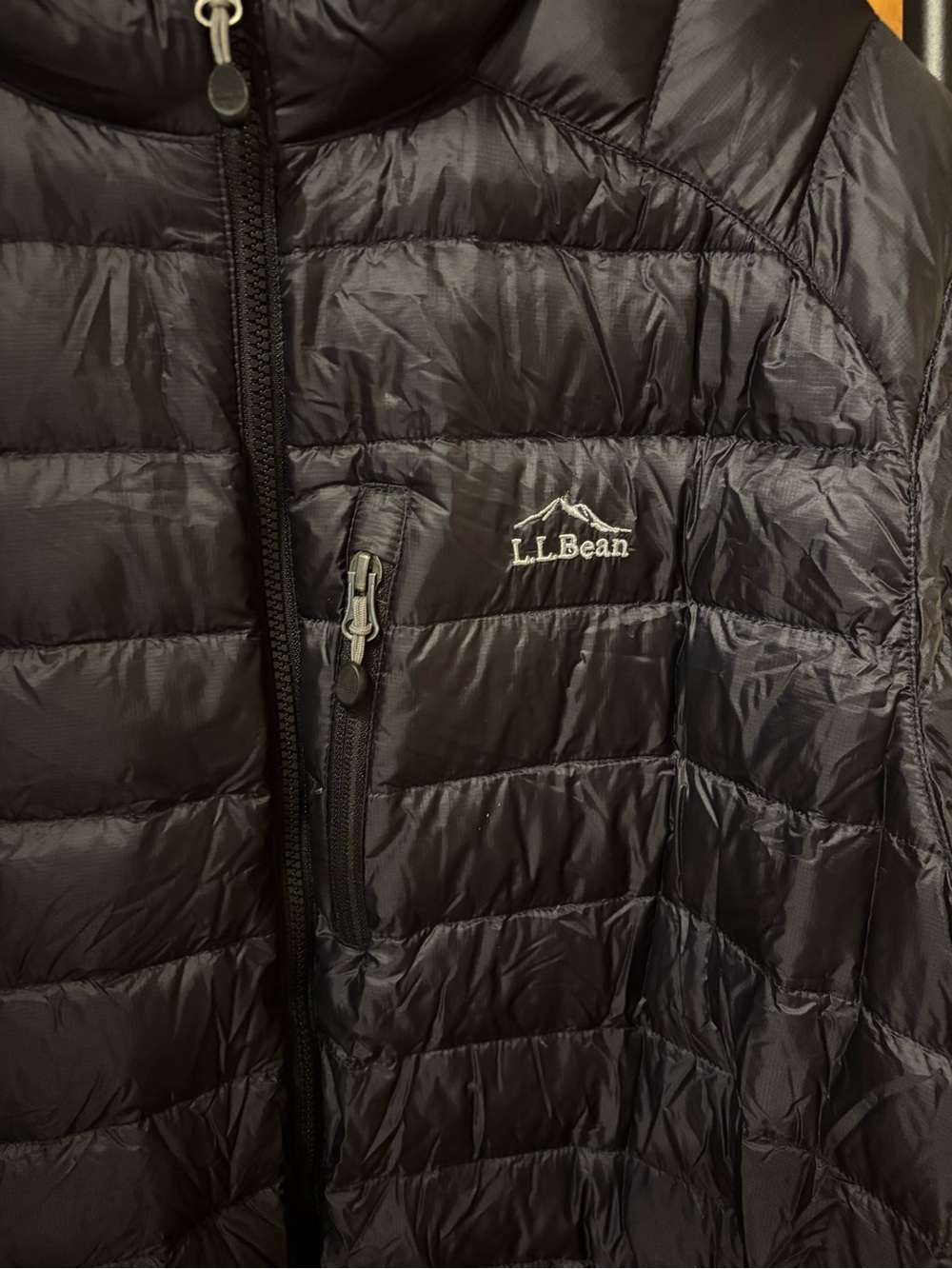 L.L. Bean Black Packable Quilted Down Jacket - Picture 2 of 8